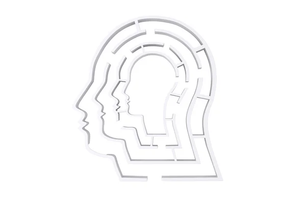 Labirinto cérebro na cabeça — Fotografia de Stock