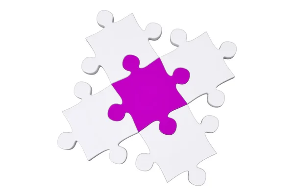 Stukken van de puzzel op wit textuur — Stockfoto
