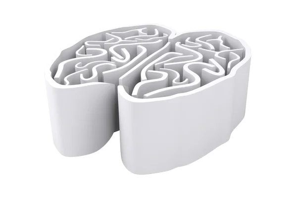 Brain maze against white background — Stock Photo, Image