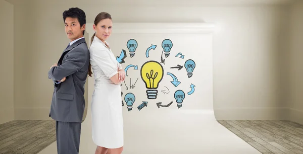 Business people standing back-to-back — Stock Photo, Image