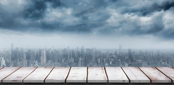 Composite image of wooden table — Stock Photo, Image