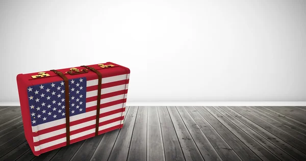 Bandera de Estados Unidos en la maleta — Foto de Stock