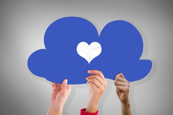 Hands holding cloud — Stock Photo, Image