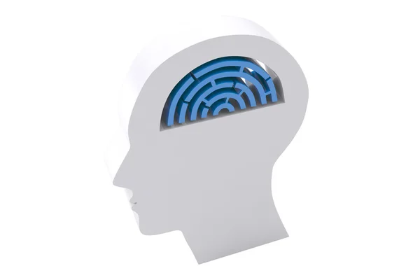 Maze brain in head — Stock Photo, Image