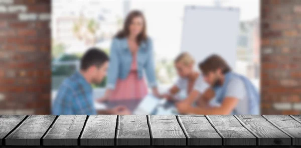 Imagem composta de mesa de madeira — Fotografia de Stock