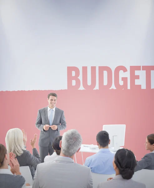 Zakenman doen toespraak tijdens vergadering — Stockfoto