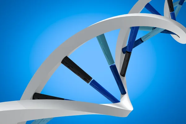 Dna спіраль на синьому фоні — стокове фото