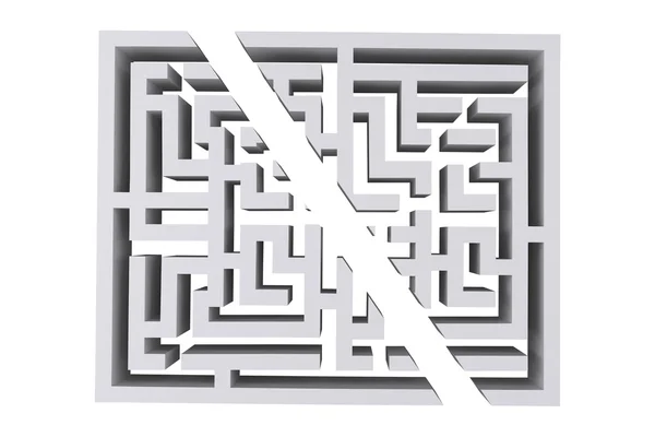 Labyrinth vor weißem Hintergrund — Stockfoto