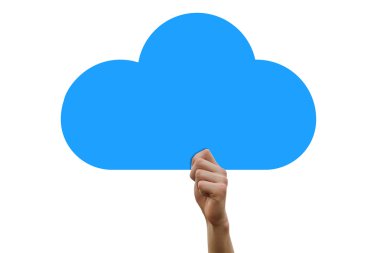 Hand holding cloud clipart