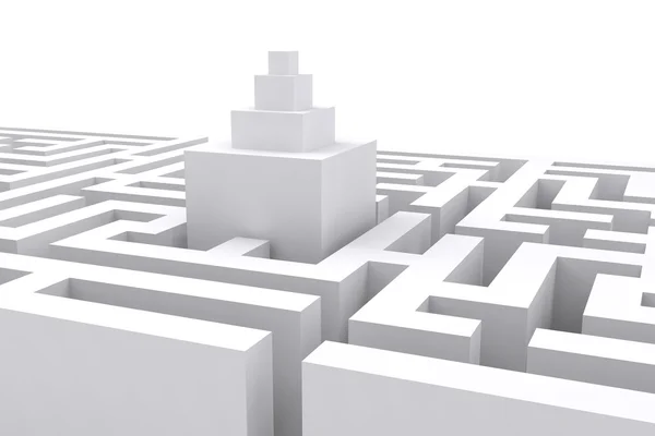 Labyrint mot vit bakgrund — Stockfoto