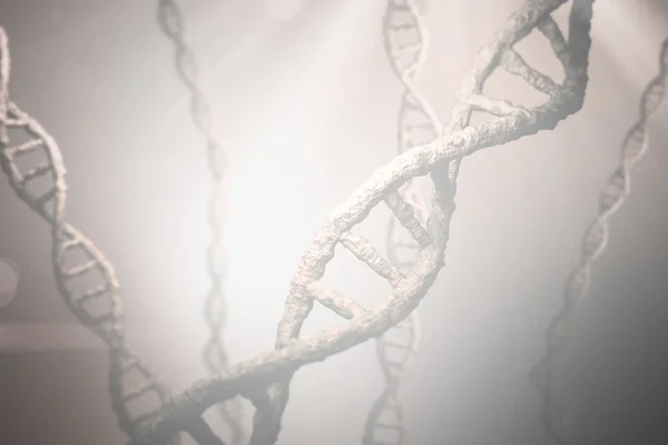 Вид ДНК на сером фоне — стоковое фото