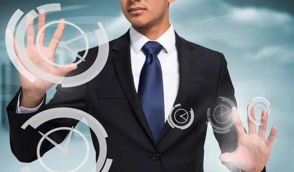 Businessman touching chart — Stock Photo, Image