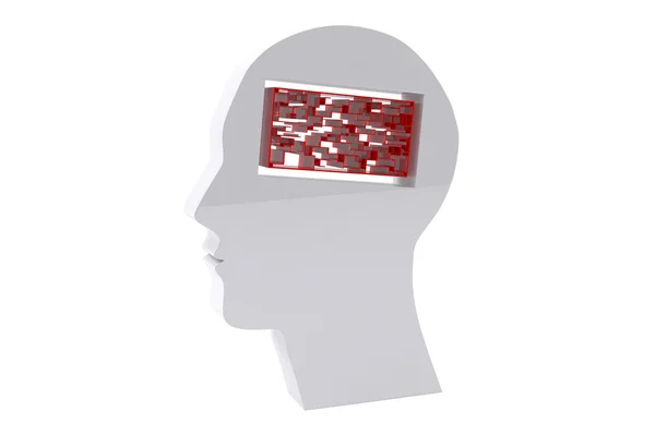 Labirinto cérebro na cabeça — Fotografia de Stock