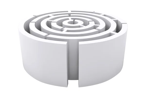 Circle maze against white background — Stock Photo, Image