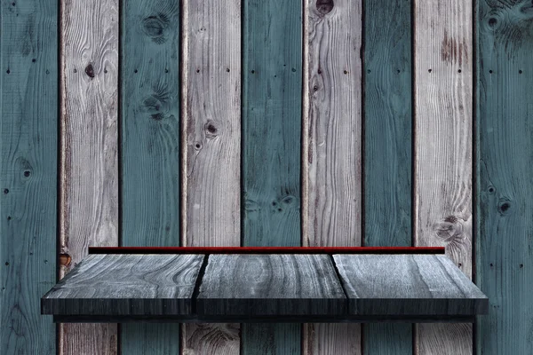 木製の壁に木製の棚 — ストック写真