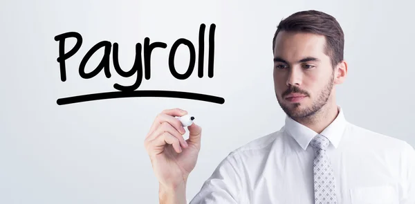 Businessman writing with marker — Stock Photo, Image