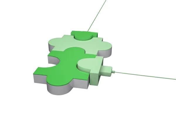 Jigsaw parçaları beyaz doku — Stok fotoğraf
