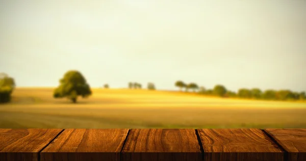 Imagem composta de mesa de madeira — Fotografia de Stock