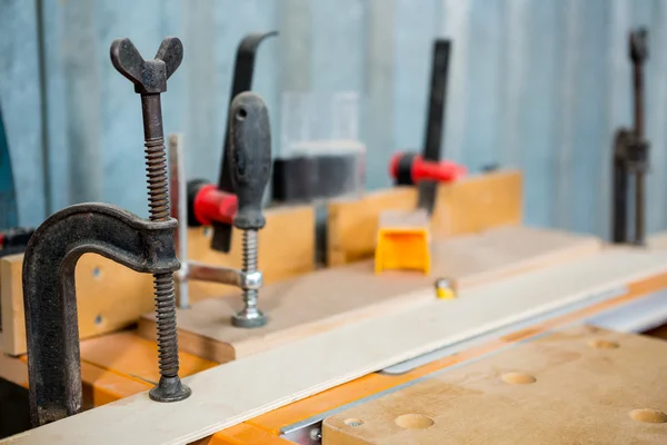 Zoom of carpenters tools — Stock Photo, Image