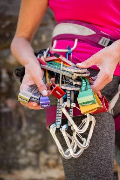 Close up climbing equipment — Stock Photo, Image