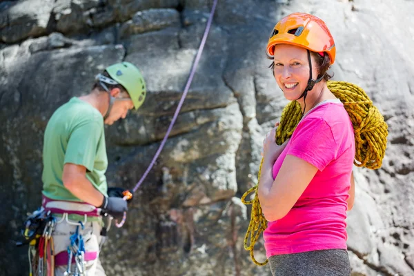 Senior paar sport doet — Stockfoto