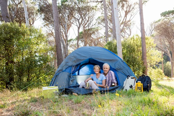 Mature couple sitting and posing — Stock Photo, Image