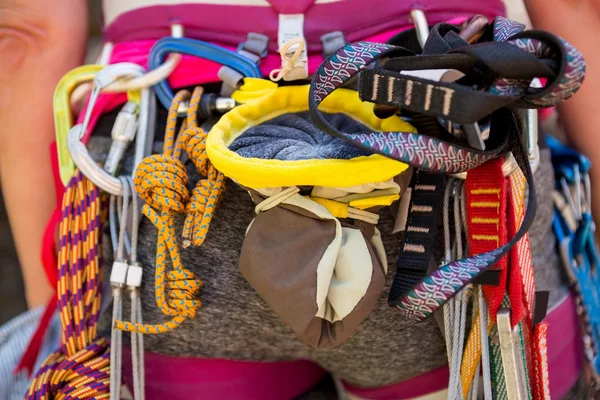 Close up climbing equipment — Stock Photo, Image