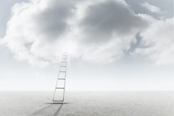 Ladder against cloudy sky background — Stock Photo, Image