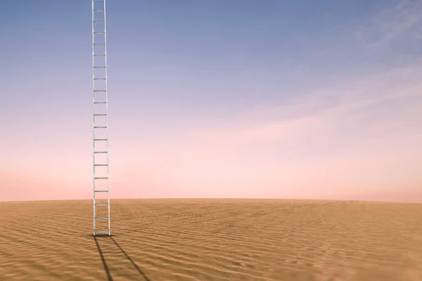 Ladder against desert scene — Stock Photo, Image