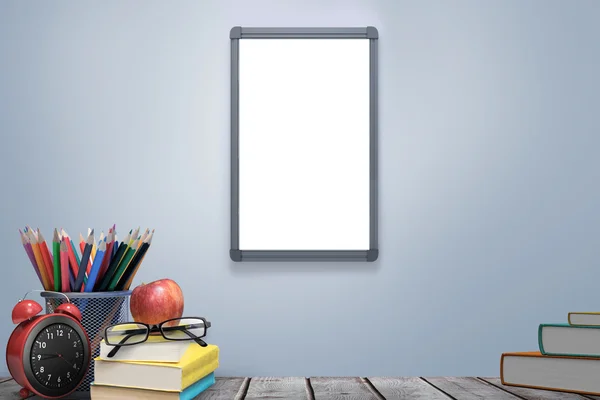 School supplies on desk — Stock Photo, Image