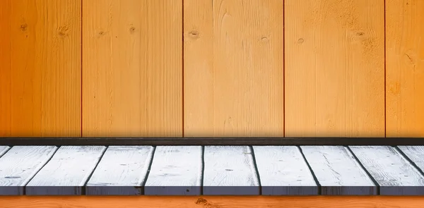 Wooden wall with parquet — Stock Photo, Image