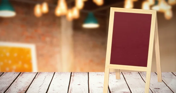 Red board against coffee shop — Stock Photo, Image