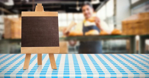 Tablecloth against agenda written in white — Stock Photo, Image