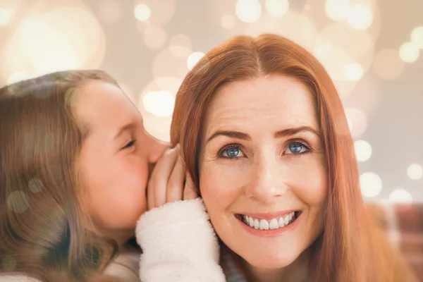 Mother and daughter telling secrets — Stock Photo, Image