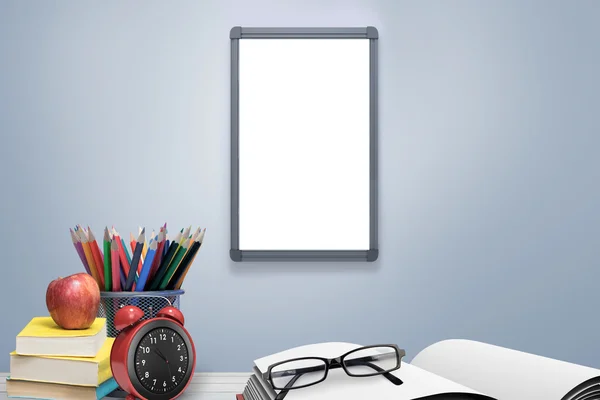 School supplies on desk — Stock Photo, Image