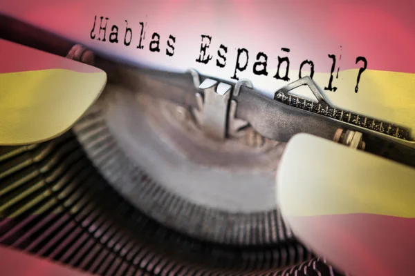 Hablas espanol и испанский национальный флаг — стоковое фото
