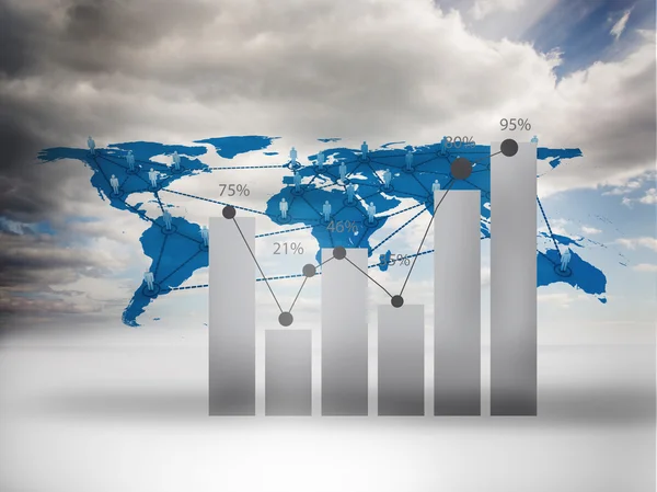 Gráfico en mapa global —  Fotos de Stock