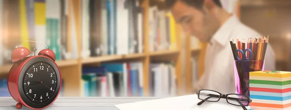 School supplies on desk — Stock Photo, Image