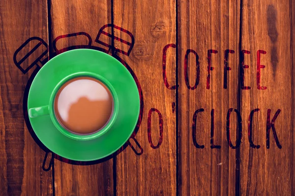 Xícara verde de café — Fotografia de Stock