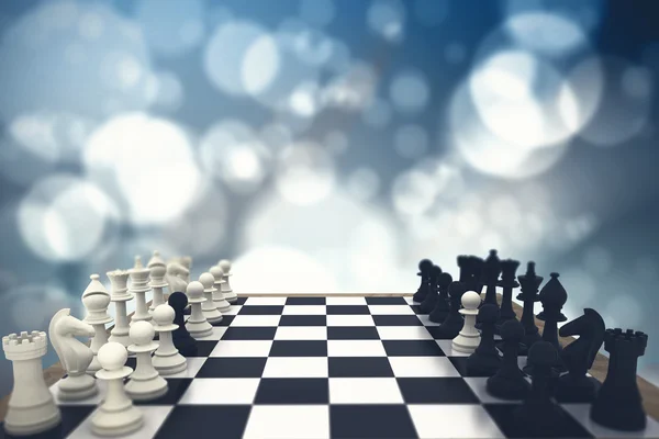 Siyah-beyaz satranç piyon iltica — Stok fotoğraf