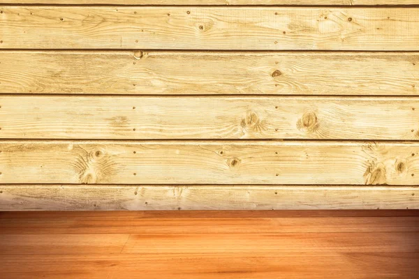 Parede de madeira e piso — Fotografia de Stock