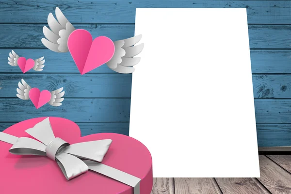 Hearts with wings flying — Stock Photo, Image