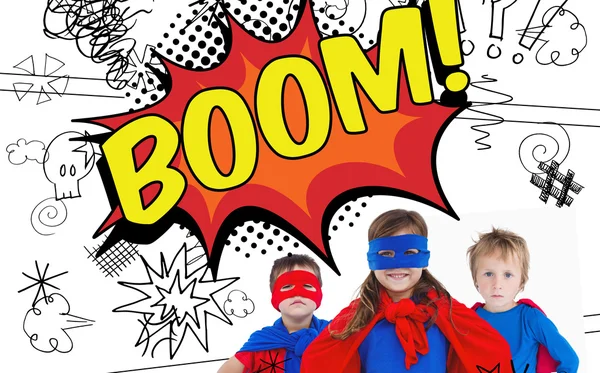 Niños vestidos como superman —  Fotos de Stock