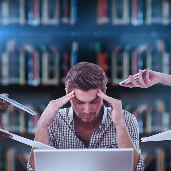 Businessman stressed out at work — Stock Photo, Image