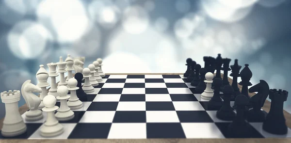 Siyah-beyaz satranç piyon iltica — Stok fotoğraf