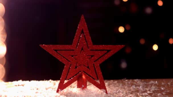 Estrella roja de Navidad — Vídeo de stock