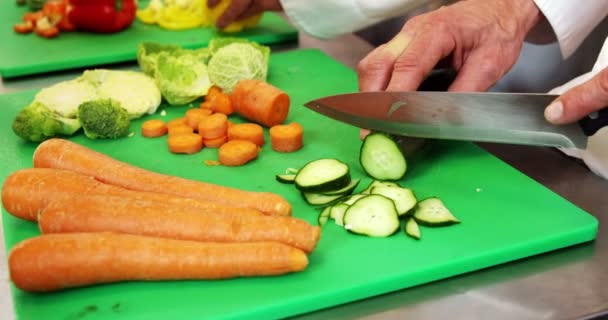 Cook gurmány připravuje salát — Stock video