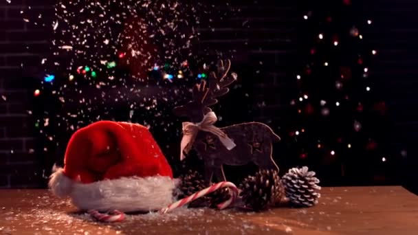 KERSTMUTS en candy cane — Stockvideo