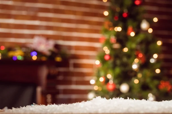 Immagine composita della stanza decorata a Natale — Foto Stock