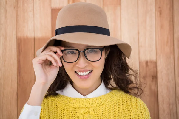 Hipster with hat and glasses — Stock Photo, Image